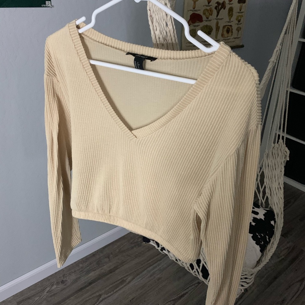 Brown Ribbed Corduroy Cinched Crop Top